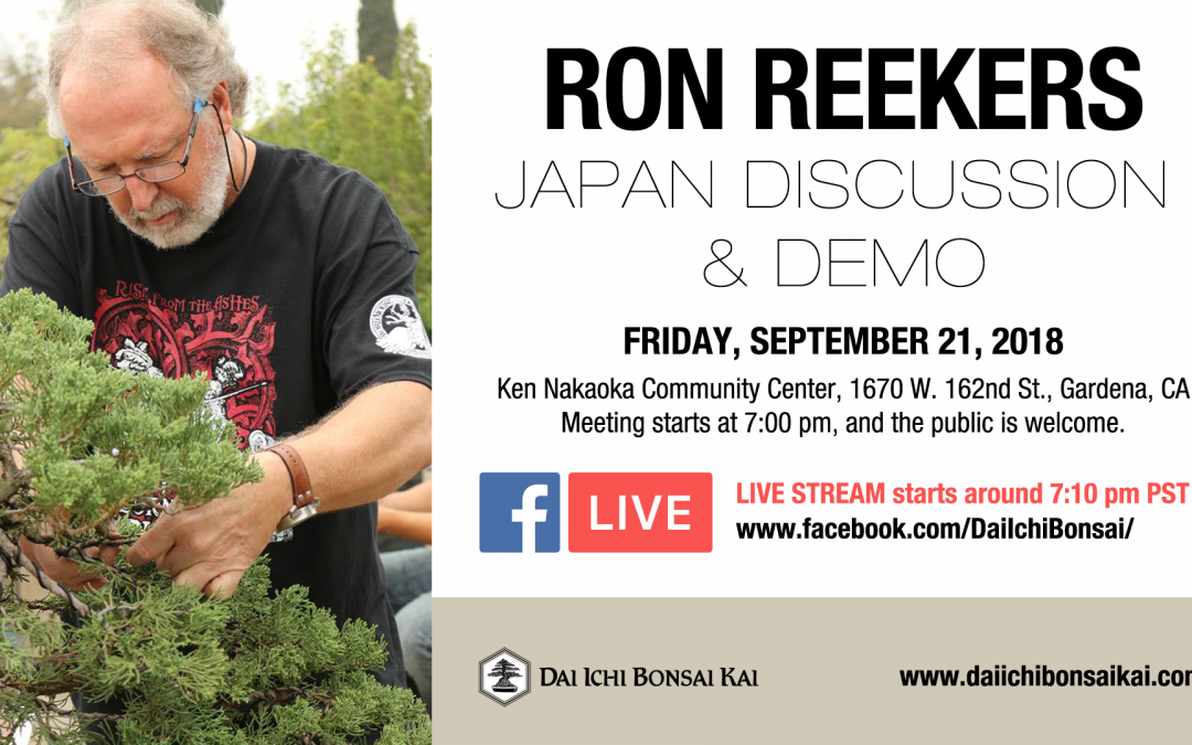 SEPTEMBER 21st 2018 MEETING –  RON REEKERS