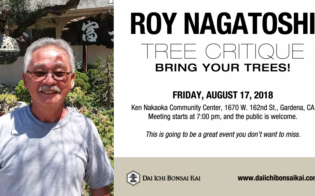 AUGUST 17th 2018 MEETING – ROY NAGATOSHI CRITIQUE